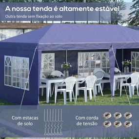 Tenda Dobrável 585x295x270 cm com 4 Paredes Laterais Amovíveis Tenda d