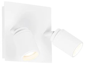 Local de banheiro moderno quadrado branco 2 luzes IP44 - Ducha Moderno