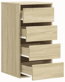 Cómoda com 4 Gavetas - 40x41x76 cm - derivados de madeira - carvalho s