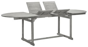 vidaXL Mesa de jantar p/ jardim (160-240)x100x75 cm acácia maciça