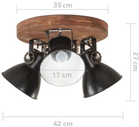 Candeeiro de teto industrial 25 W 42x27 cm E27 preto