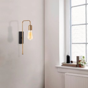 Aplique de Parede Mum – Ouro e Preto – 6 x 22 cm