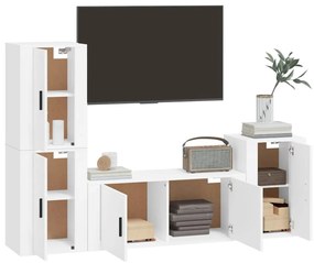 Conjunto de Móvel de TV Chaco - Branco - Design Moderno