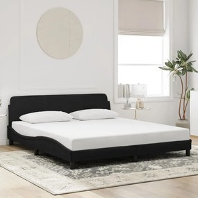 Estrutura de cama sem colchão 180x200 cm veludo preto