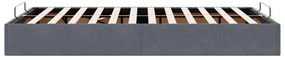 Otomano Bed Frame No Colchão Cinzento Escuro 120x200 cm Veludo