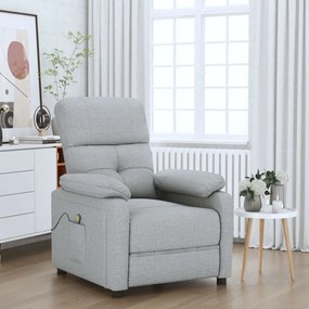 289672 vidaXL Poltrona de massagens tecido cinzento-claro