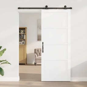 Porta Deslizante com Conjunto de Ferragens 'ORKDAL'Branco em Madeira S
