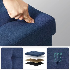 Banco com arrumação 110 x 38 x 38 cm azul marinho