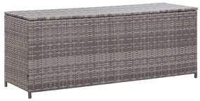 46462 vidaXL Caixa de arrumação para jardim 150x50x60 cm vime PE cinzento