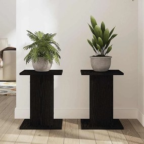 Suporte para Plantas vidaXL 2 pcs Preto Carvalho 30x30x40 cm Madeira d