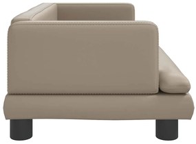 Cama para cães 80x45x30 cm couro artificial cappuccino