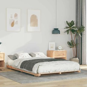 vidaXL Estrutura de cama de chão Castanho 140 x 190 cm