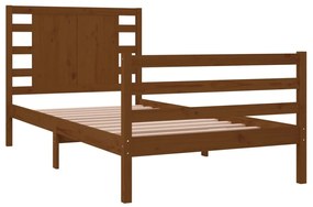 Estrutura de cama 90x200 cm pinho maciço castanho mel