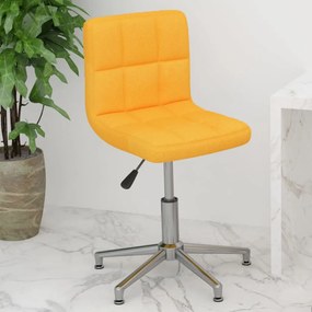 334382 vidaXL Cadeira de escritório giratória tecido amarelo mostarda