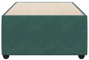 Estrutura de cama sem colchão 80x200 cm veludo verde-escuro