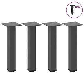 vidaXL Pés para mesa de centro 4 peças antracite 30-32 cm aço