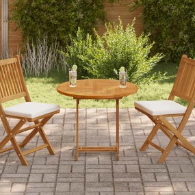 vidaXL Tampo de mesa redondo 2,5 cm 80 cm madeira de teca maciça