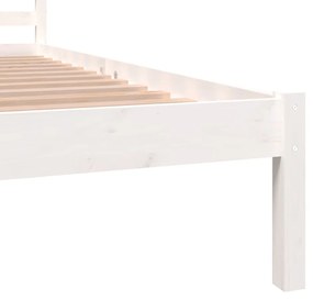 Estrutura de cama king 150x200 cm pinho maciço branco