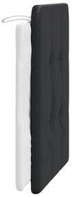 Almofadão de cabeceira 90 cm couro artificial preto e branco