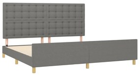 Estrutura de cama sem colchão 200x200 cm tecido cinzento-escuro
