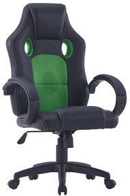 vidaXL Cadeira de gaming couro artificial verde