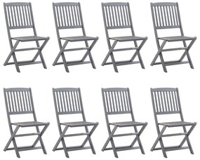 9 pcs conjunto de jantar jardim madeira acácia maciça cinzento