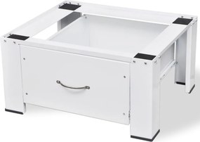 vidaXL Suporte para máquina de lavar c/ gaveta branco
