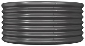 Vaso/floreira de jardim aço revestido a pó 80x80x36cm antracite