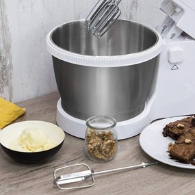 Batedeira de 500 W PowerTwist 500 Steel, Tigela de aço inoxidável autorrotativa de 3,5 L, 5 níveis de velocidade, Função Turbo, Design Ergonómico, 3 a