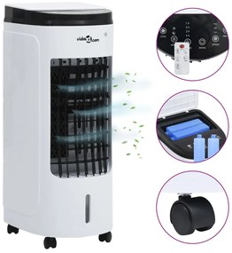 vidaXL Purificador de ar portátil 3-em-1 60 W branco e preto