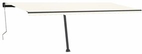 Toldo automático com LED e sensor de vento 600x300 cm cor creme