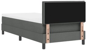 Cama Box com Colchão Cinza Escuro 90x200 cm Tecido