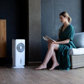 Climatizador evaporativo de 65 W EnergySilence 3500 Cool Compact Smart , capacidade do depósito de 3,5 L, controlo tátil e remoto, 3 velocidades, temp
