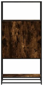Armário alto 68x35x139 cm madeira e metal carvalho fumado