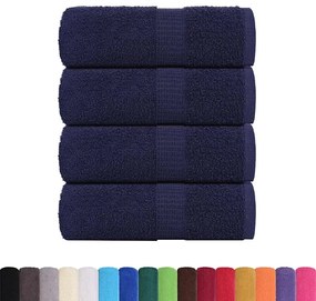 Toalhas hóspedes 4 pcs azul marinho 30x50cm 360gsm 100% algodão