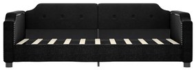 Sofá-cama com gavetão 90x190 cm tecido preto