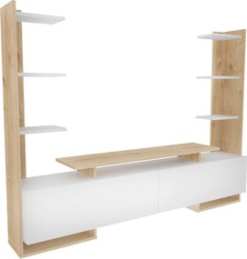 Suporte de TV Ava – Branco Carvalho – 183,6x140x31,7 cm