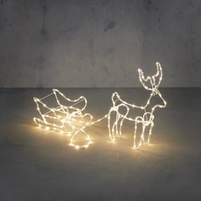 Candeeiro de pé de Natal Rena com Trenó 116cm Incl. LED com Temporizador IP44 - Sori