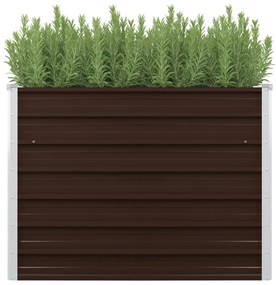 vidaXL Canteiro elevado de jardim aço galvanizado 100x40x77cm castanho