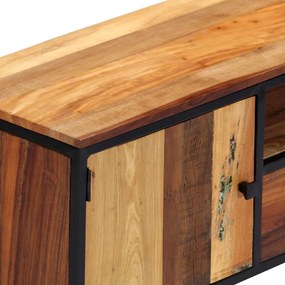 Móvel de TV 120x30x40 cm madeira recuperada maciça e aço