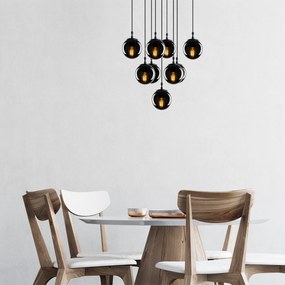 Candeeiro de Teto Efe – Preto Fumado – 78 x 78 cm