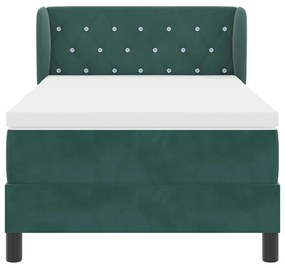 Cama com Molas Box e Colchão vidaXL Verde Escuro 90x190 cm em Veludo