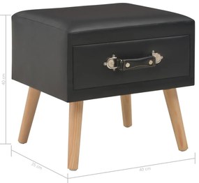 Mesa-de-cabeceira 40x35x40 cm couro artificial preto