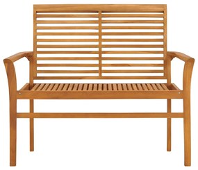 Banco de jardim c/ almofadão vermelho tinto 112 cm teca maciça