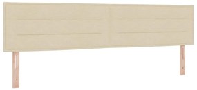 Cama Box Spring vidaXL com Colchão Creme 200x200 cm Tecido