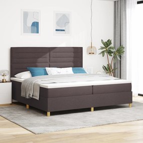 vidaXL Cama Box Spring com Colchão Castanho 200x200 cm Tecido