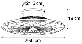 Ventilador de teto prateado incl. LED com efeito estrela regulável - Clima Design