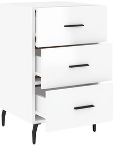Mesa de cabeceira 40x40x66cm derivados madeira branco brilhante