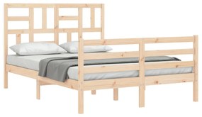 Estrutura de cama com cabeceira 120x200 cmmadeira maciça