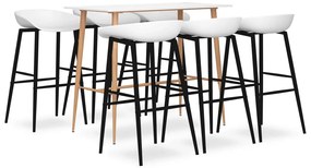 vidaXL 7 pcs conjunto de bar branco